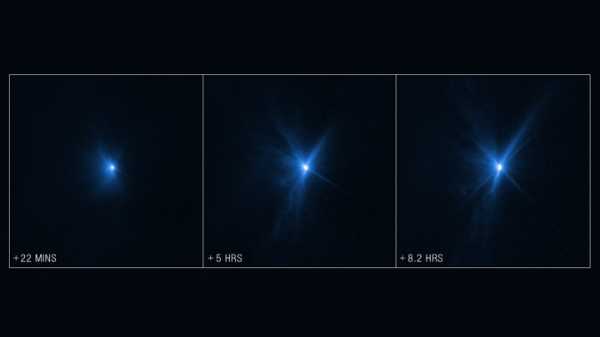 Опубликованы захватывающие снимки столкновения DARTа с астероидом